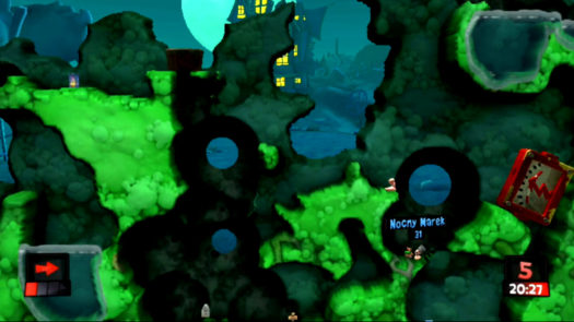 Mina wykańczająca ostatniego wrogiego robala w misji Walka o wpływy w grze Worms Revolution Extreme