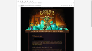 E-mail o wyłączeniu gry Goblin Keeper