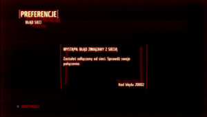Ekran informujący o utraconym połączeniu z serwerem dla gry Killzone 3