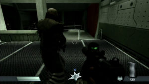 Helghast korzystający z pistoletu IvP-18 Tropov w 2 misji rozdziału 9 - Hidden Pasts