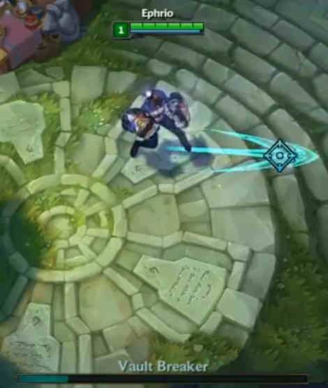 Ładowanie umiejętności Vi pod przyciskiem Q w grze League of Legends
